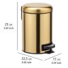 Gold Stainless Steel Pedal Bin 3l