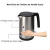 Chaleira Elétrica DIVINE 1L Preta com Acabamento Mate