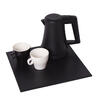 Black Synthetic Leather Tray with Black Kettle 0.5L