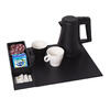Black Synthetic Leather Tray with Black Kettle 0.5L