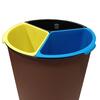 Leather Coated Recycling Bucket with Separators 3x4.5L