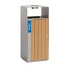 Stainless Steel Ashtray Recycling Bin with Wood Effect