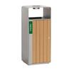Stainless Steel Ashtray Recycling Bin with Wood Effect