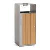 Stainless Steel Ashtray Recycling Bin with Wood Effect