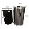 Semi-Round Stainless Steel Waste Bin 20L