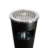 Papelera Cenicero de Acero Pintado Negro 10L