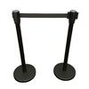 Black Queue Management Post with Black Belt