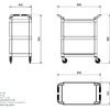 Carro Catering Preto com 3 Estantes