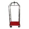 Carro Bagagem Hotel Cromado 99X59X189 Tapete Vermelho