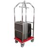 Carro Bagagem Hotel Cromado 99X59X189 Tapete Vermelho