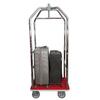Carro Bagagem Hotel Cromado 99X59X189 Tapete Vermelho