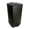 30L Square Trash Bin with Soft Close Pedal Black