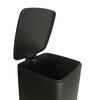 30L Square Trash Bin with Soft Close Pedal Black