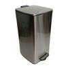 Cubo Basura Cuadrado de 30L Pedal Soft Close Acero Inoxidable Cepillado