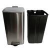Cubo Basura Cuadrado de 30L Pedal Soft Close Acero Inoxidable Cepillado