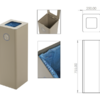 Modular Recycling Bin for Hotels with 1 Compartments