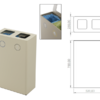 Modular Recycling Bin for Hotels with 2 Compartments