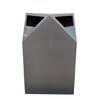 Papelera de Acero Inoxidable con Dos Aberturas – Cubo Interior Galvanizado