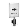 Soporte vertical para carteles acrílicos de acero inoxidable A4 para poste separador de filas