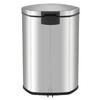 Cubo de Basura de Acero Inox Cepillado 50L con Pedal y Tapa de Cierre Suave