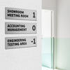 Vinyl pictograms applied to stainless steel. Wall-mounted with adhesive - 300 x 75
