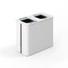Recycling bin 2x40L White/Bamboo