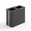Recycling bin 2x40L White/Bamboo
