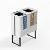 Recycling bin 2x40L White/Bamboo