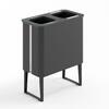 Recycling bin 2x40L White/Bamboo