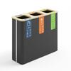 Recycling bin 3x60L Black/Bamboo