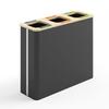 Recycling bin 3x60L Black/Bamboo