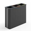 Recycling bin 3x60L Black/Bamboo