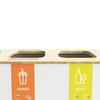 Recycling bin 3x60L Black/Bamboo