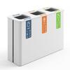 Papelera de reciclaje 3x90L Blanco/Bambú