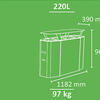 Ecopoint Munich 2 Compartments in Galvanized Steel 100L