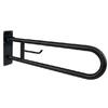 Barra Apoio Rebatível 80 Cm Inox Preto Com Suporte Para Papel