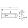 Foldable Support Bar With Paper Holder 80cm