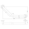 135° Angled Grab Bar Brushed Gold