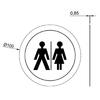 Pictograma WC adesivo Unisex Aço Inox