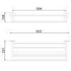 Toallero Doble Acero Inoxidable Satinado 650 mm