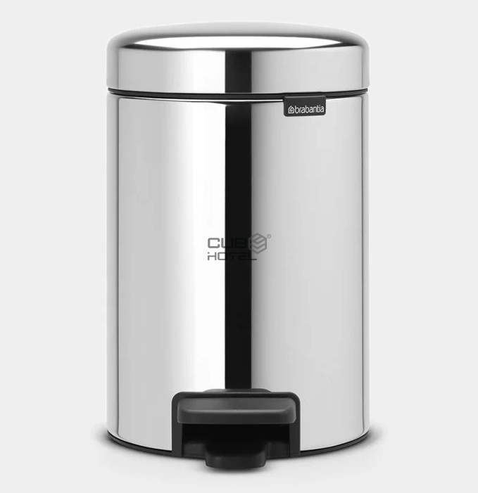Cubo de pedal de acero inoxidable Brabantia, 3 litros, cierre silencioso