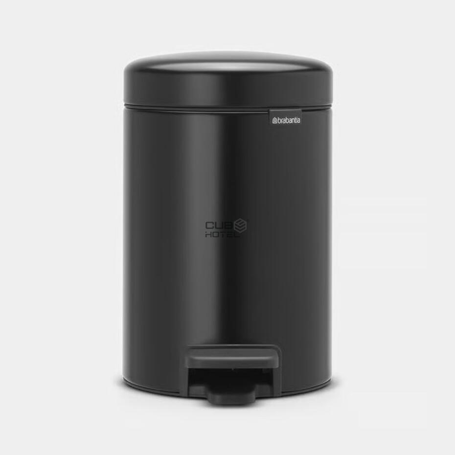 Cubo con Pedal Brabantia 3L Tapa Silenciosa Negro Mate