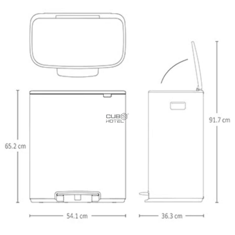 Cubo con Pedal 60L Acero Inoxidable Cepillado Brabantia 