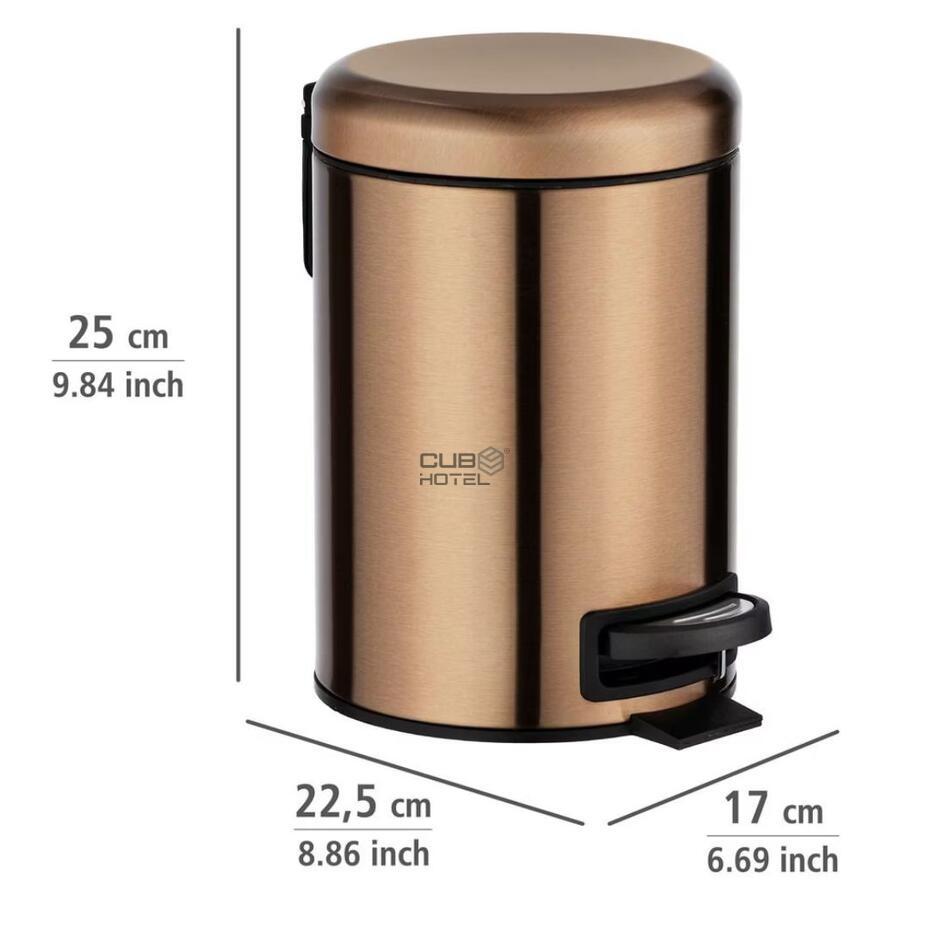 Copper Pedal Bin 3L
