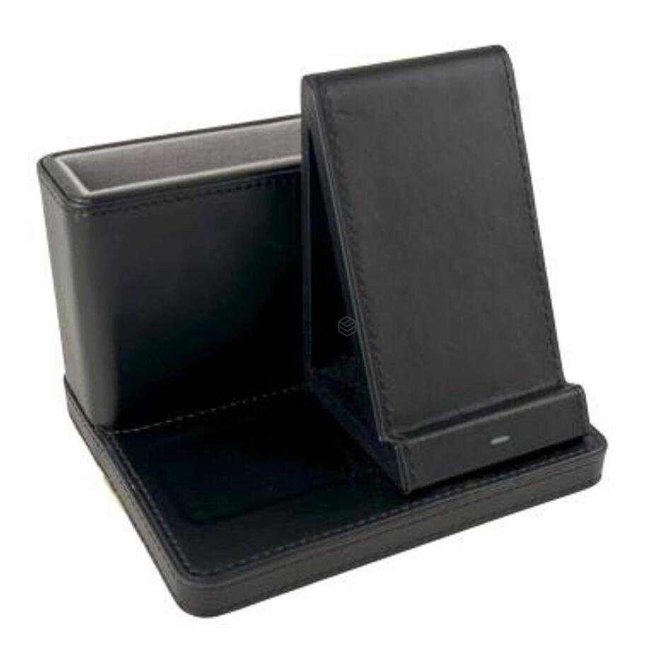 3-in-1 Charging Station with PU Leather Organizer