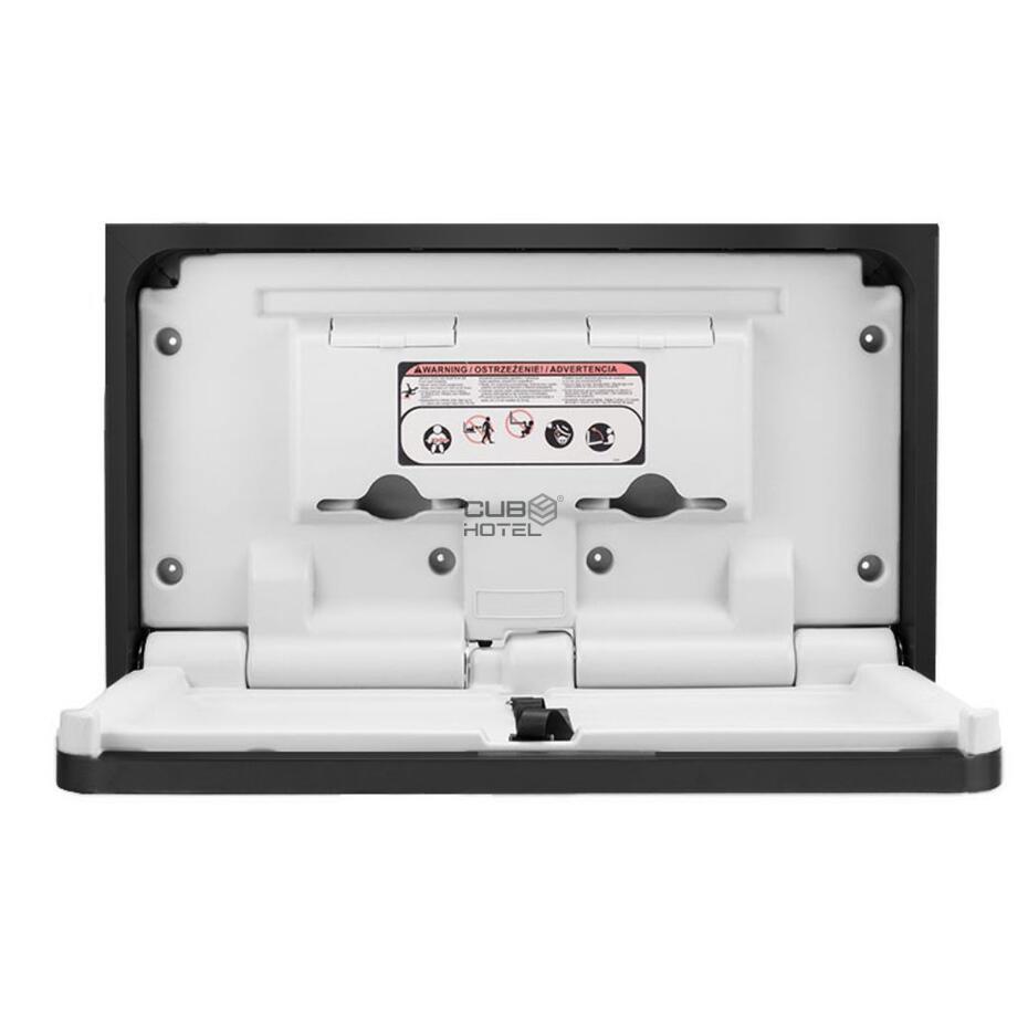 Horizontal Wall Mounted Baby Changing Station HDPE Antibacterial Black