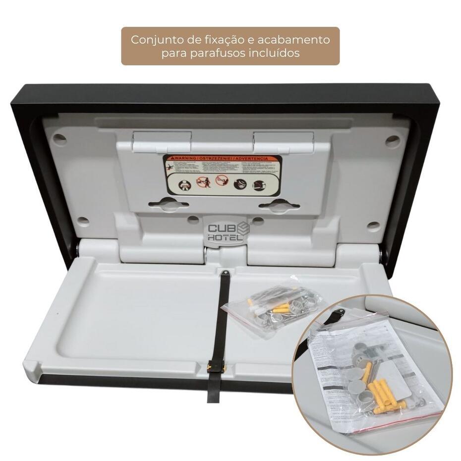 Horizontal Wall Mounted Baby Changing Station HDPE Antibacterial Black