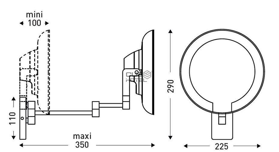 Espejo de latón tubular ligero