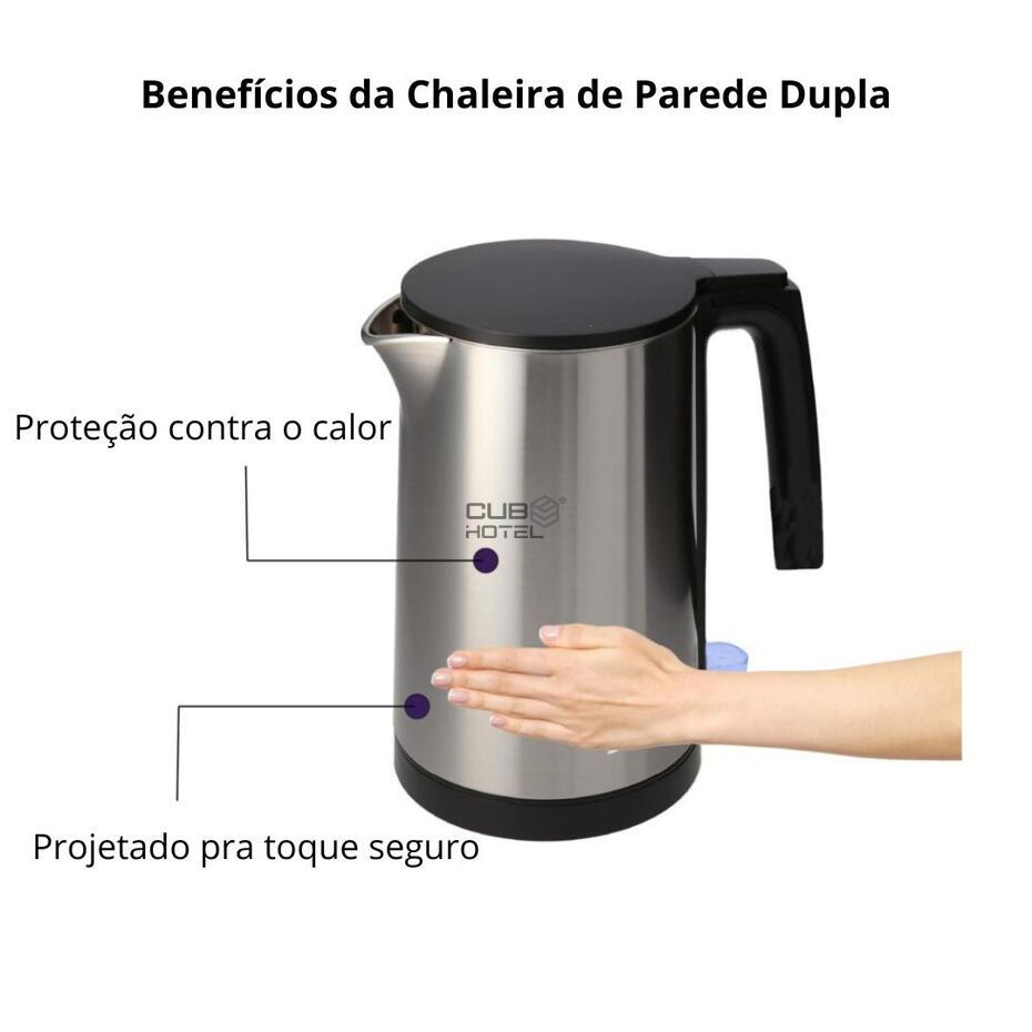 Chaleira Elétrica DIVINE 1L Preta com Acabamento Mate