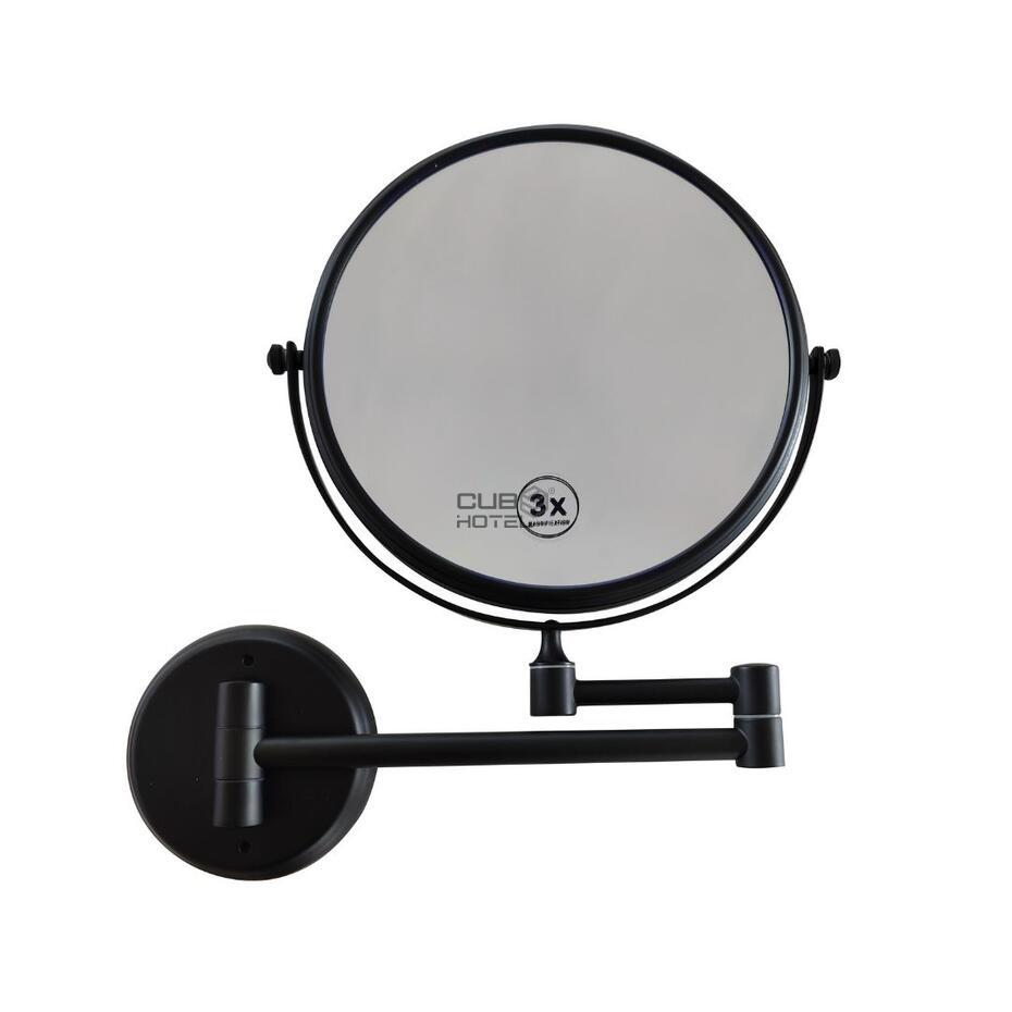 Espejo de Baño Extensible Negro con Aumento 3x